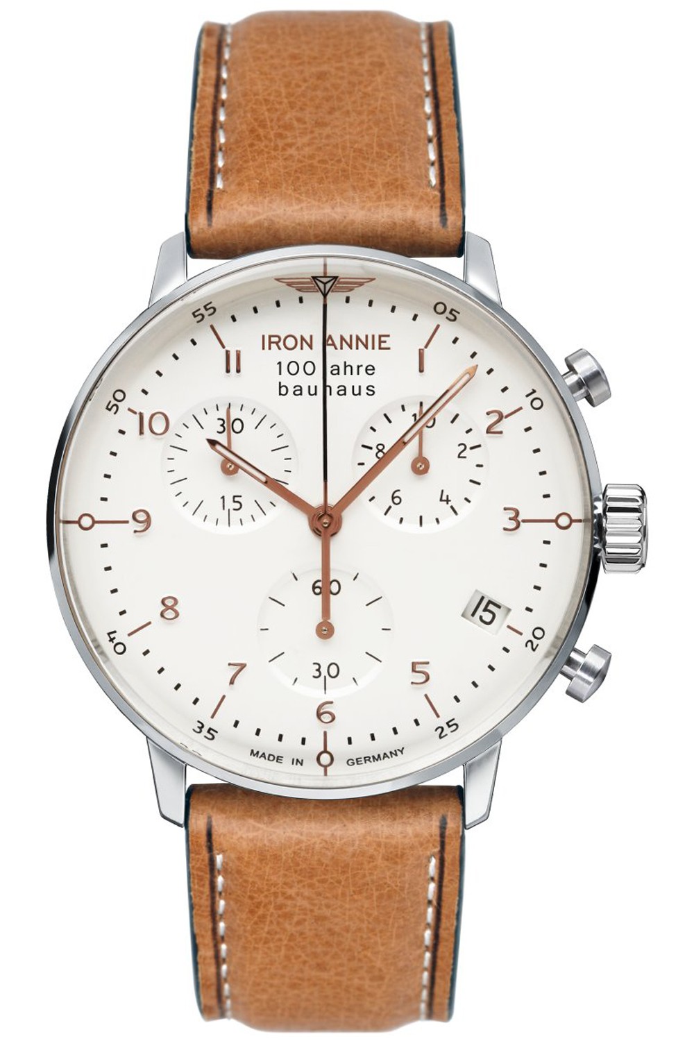 Iron Annie Men's Watch Iron Annie Stainless Steel Case Chronograph Men's  Watch with Light Brown Leather Strap and White Dial 136549 5096-4 | Comprar  Watch Iron Annie Stainless Steel Case Chronograph Men's