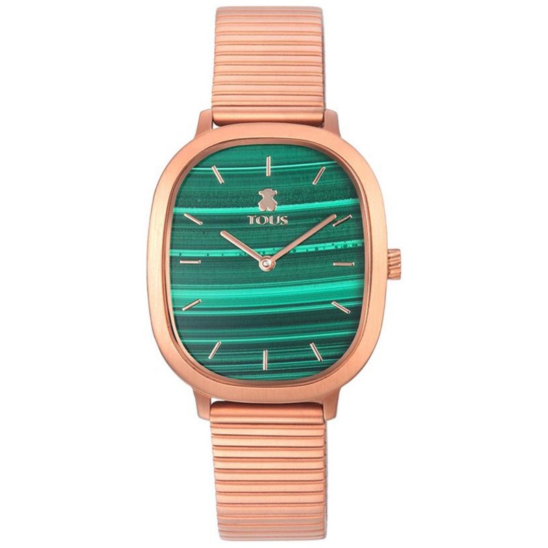 Tous Women's Watch Tous Watches Heritage Ladies Watch with Stainless Steel  Case Malachite Green Dial and Textured Strap 150654 000351675
