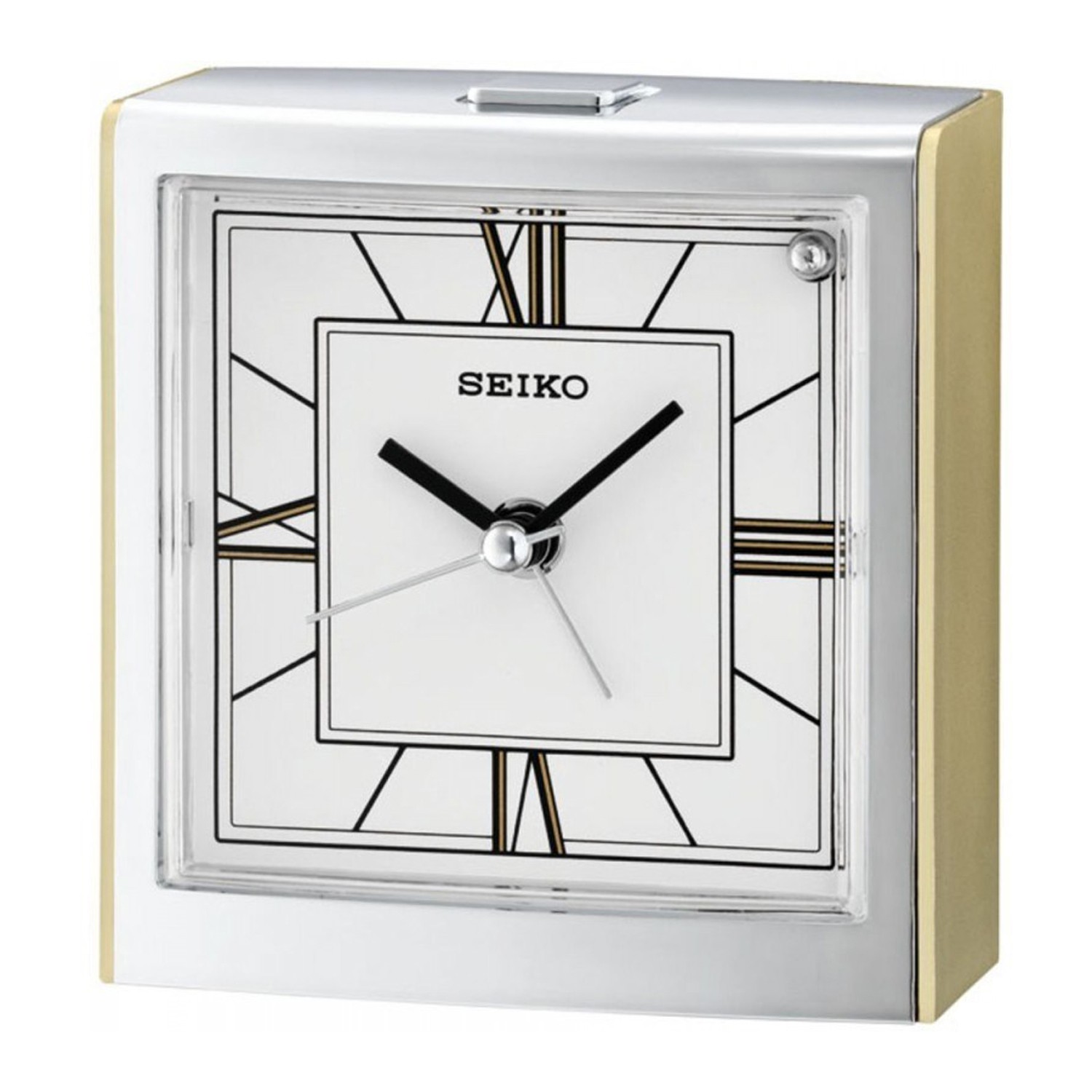 Women's accessories Seiko Two Tone Metallic Silver and Gold Plastic Case  Alarm Clock with Silver Dial 106457 QHE123G | Comprar accessories Seiko Two  Tone Metallic Silver and Gold Plastic Case Alarm Clock