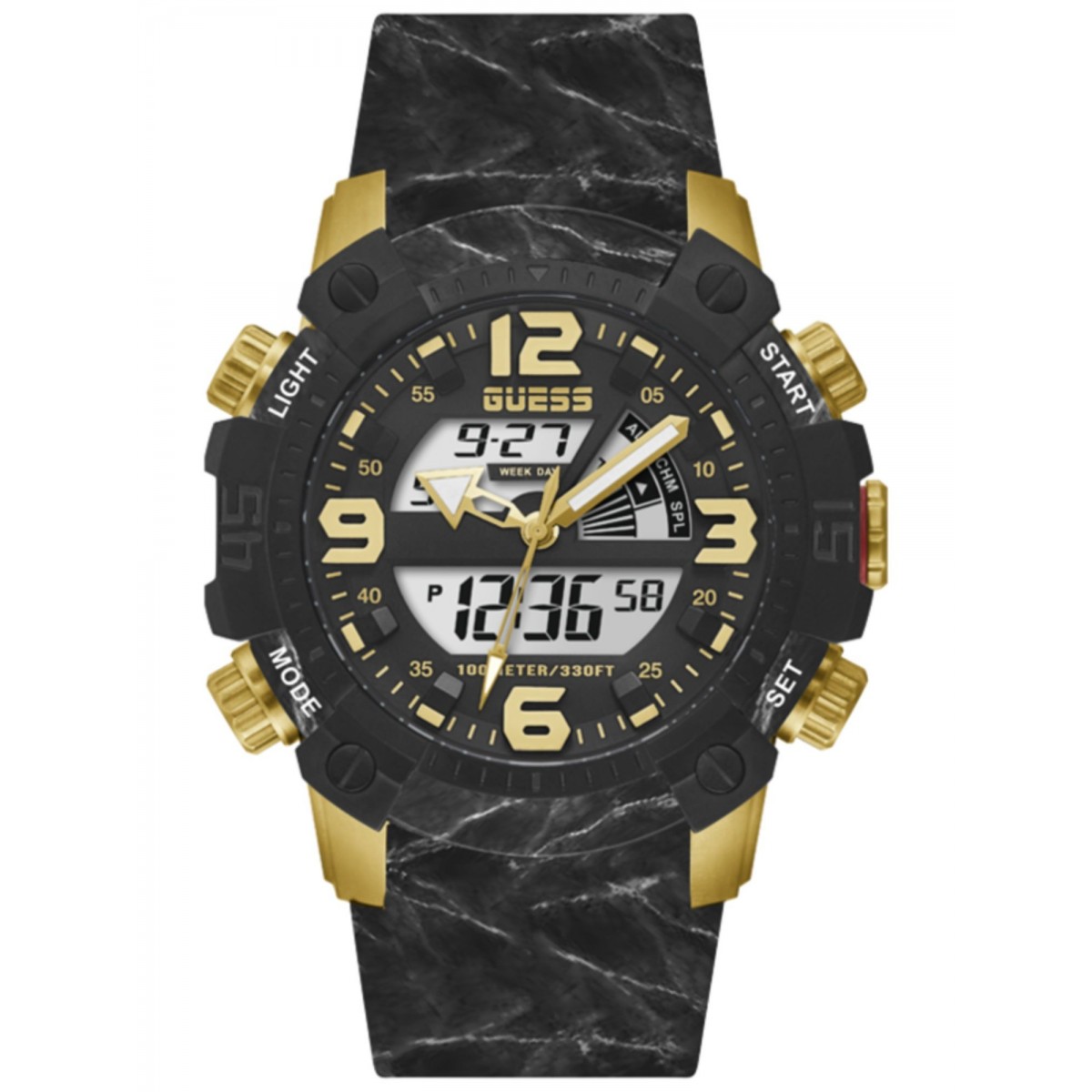 GUESS WATCHES GENTS SLATE GW0421G2 for men in black and gold