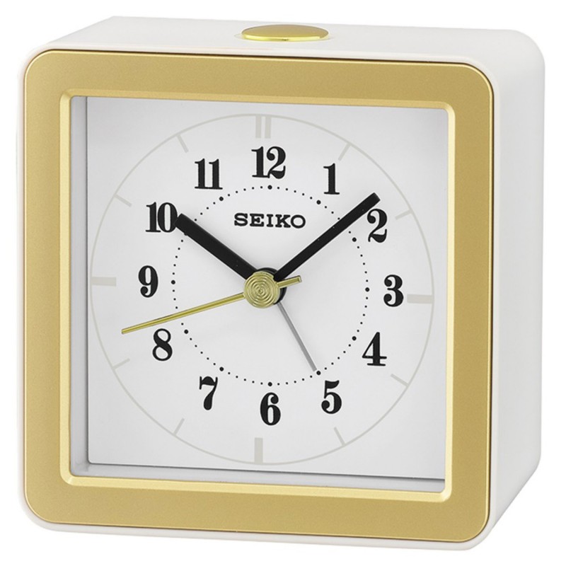 accessories Seiko Despertador White Analogue Alarm Clock with Auto LED  Flashing and Quiet Sweep Second Hand 145764 QHE082W | Comprar accessories  Seiko Despertador White Analogue Alarm Clock with Auto LED Flashing and