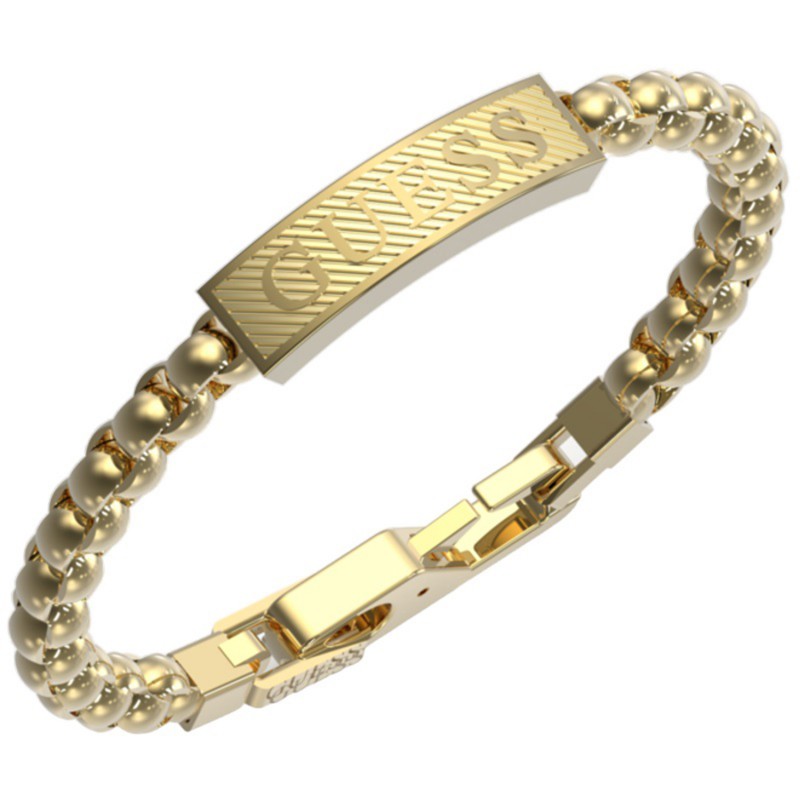 Guess Rose Gold Plated Crystal Leaf Chain Slider Bracelet | H.Samuel