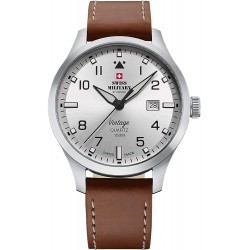 Swiss Military Wristwatch round with leather strap watches for men